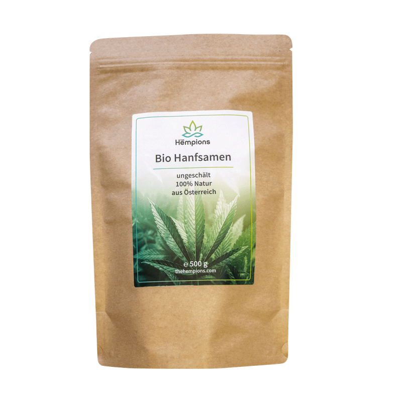 Semințe necojite de cânepă BIO, 500 g Hempions