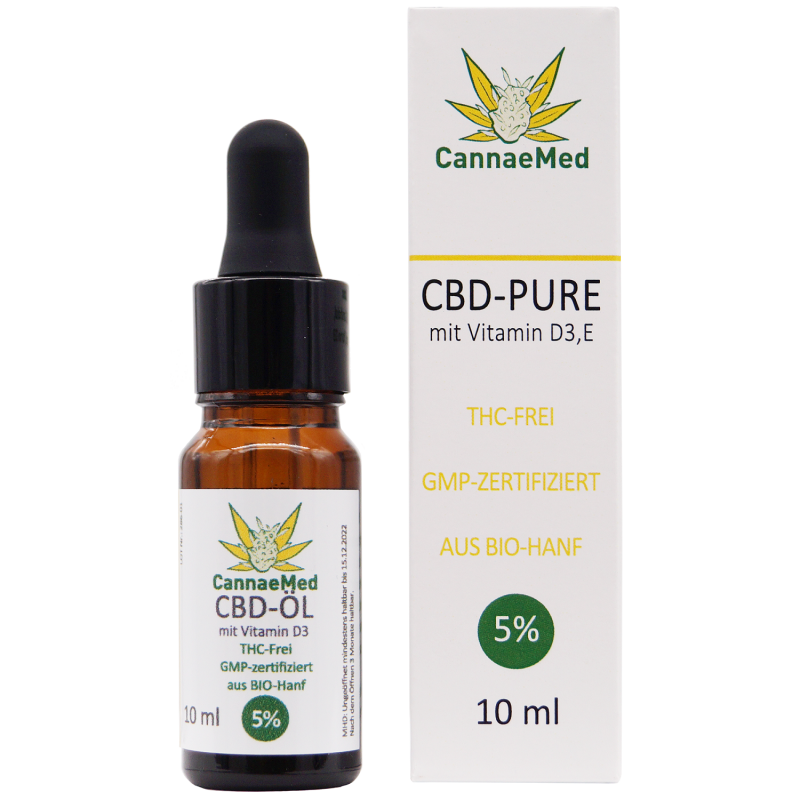 Ulei CBD 5% Izolat cu Vitamina E si D3 - Pure - Cannae Med