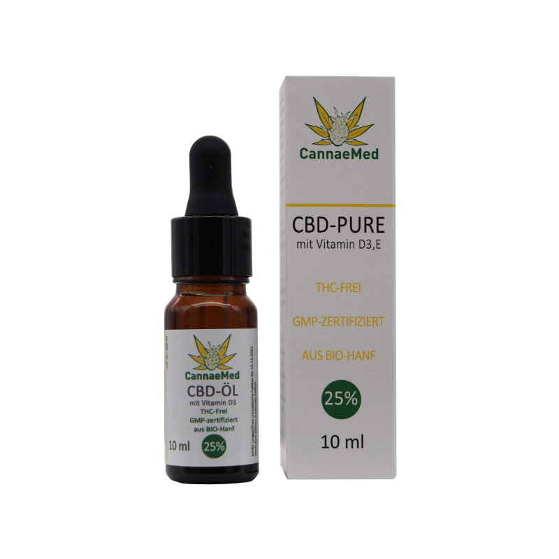Ulei CBD 25% Izolat cu Vitamina E si D3 - Pure - Cannae Med
